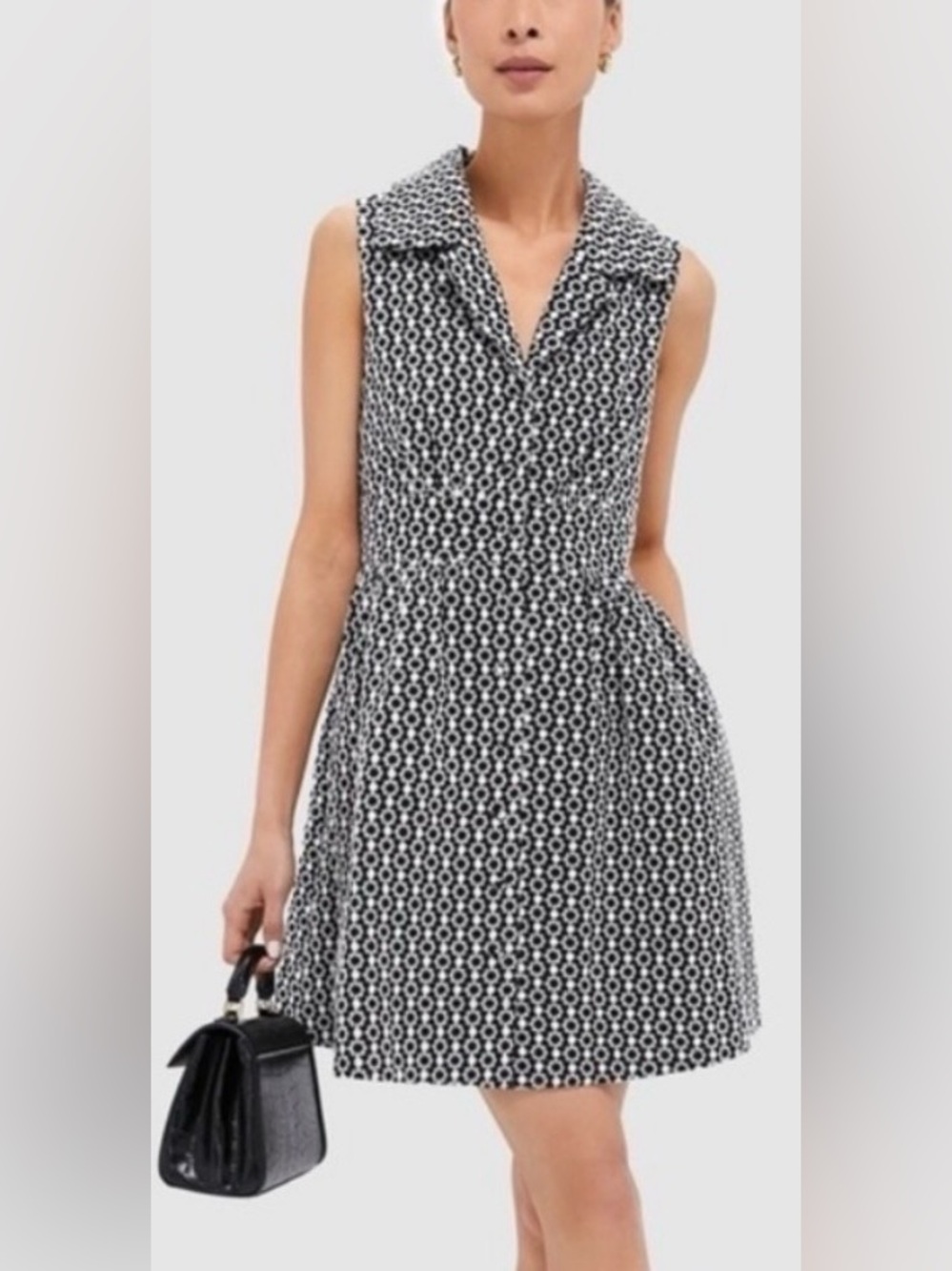 Tuckernuck Pomander Place Noelle Shirt Dress NWT Black Cream Embroidery M